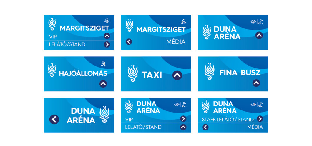 Graphasel Design Studio - 17. FINA World Championships és Duna Aréna – Navigációs rendszer - Arculat Enteriőr Navigáció Print Graphasel Design Studio - 17. FINA World Championships és Duna Aréna – Navigációs rendszer - Arculat Enteriőr Navigáció Print