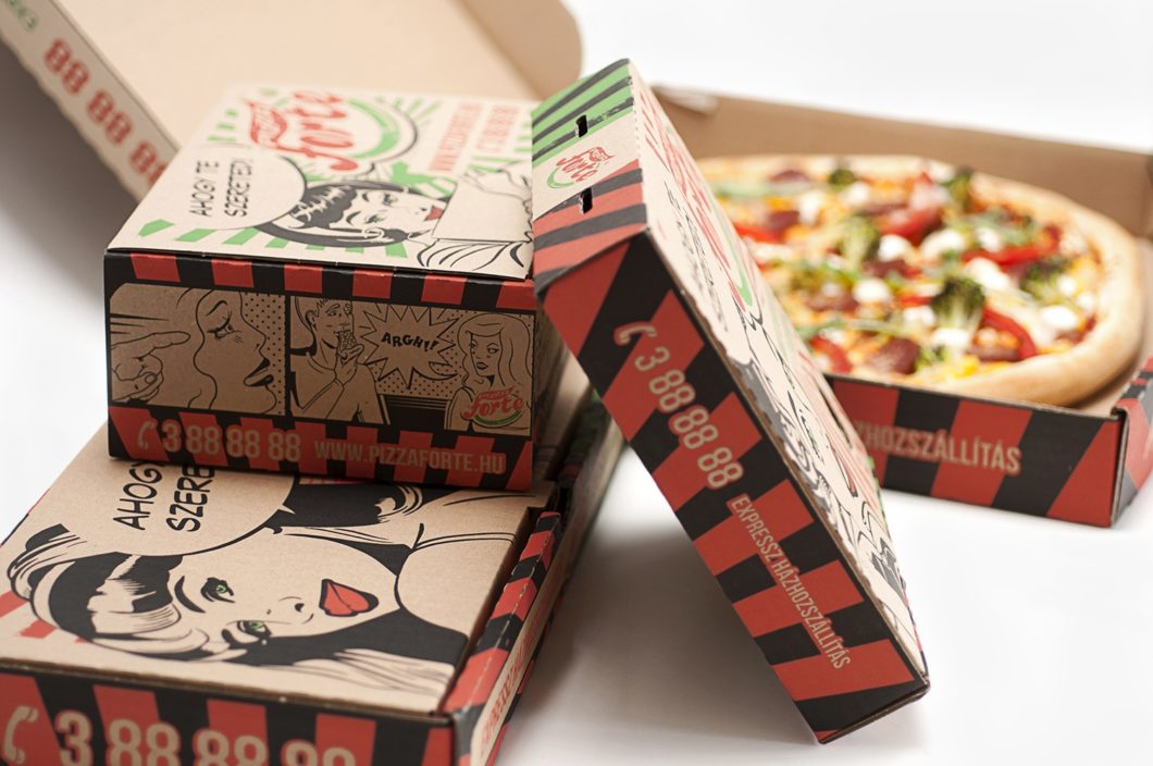 Graphasel Design Studio - Pizza Forte csomagolás - Csomagolás Print Graphasel Design Studio - Pizza Forte csomagolás - Csomagolás Print