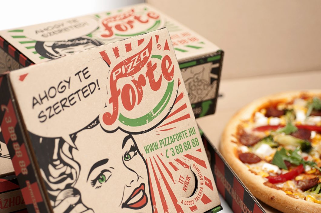 Graphasel Design Studio - Pizza Forte csomagolás - Csomagolás Print Graphasel Design Studio - Pizza Forte csomagolás - Csomagolás Print