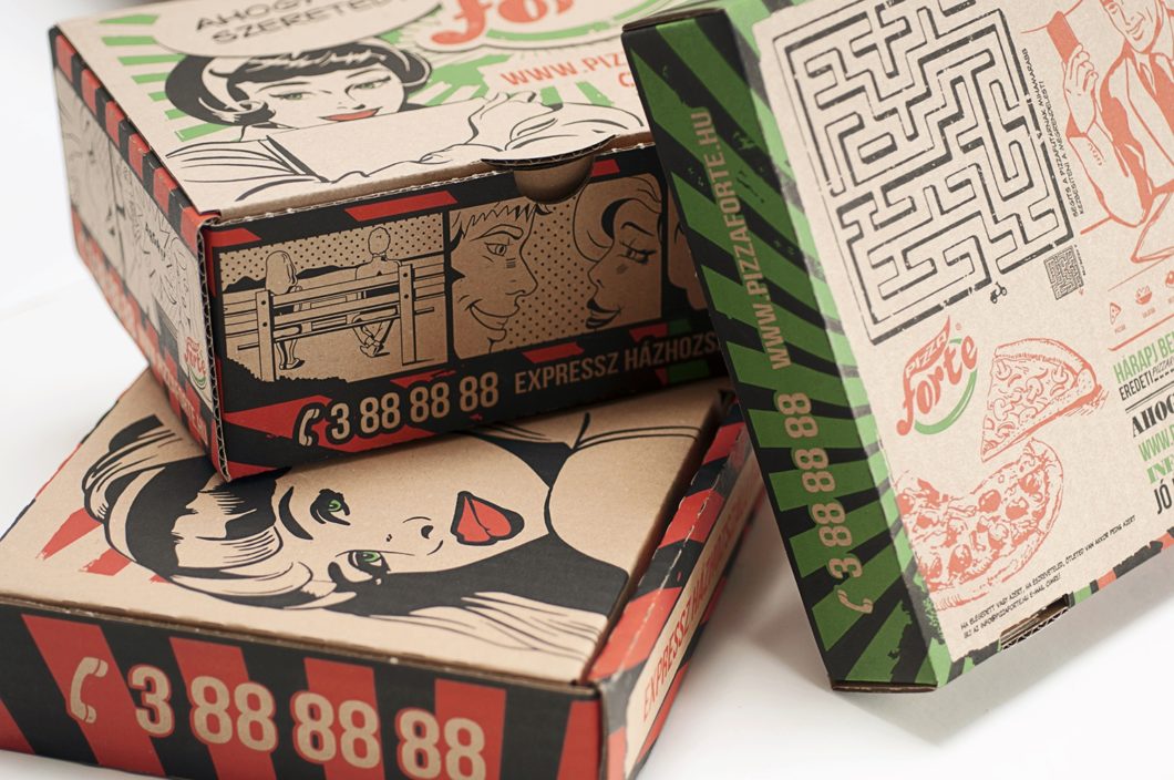 Graphasel Design Studio - Pizza Forte csomagolás - Csomagolás Print Graphasel Design Studio - Pizza Forte csomagolás - Csomagolás Print