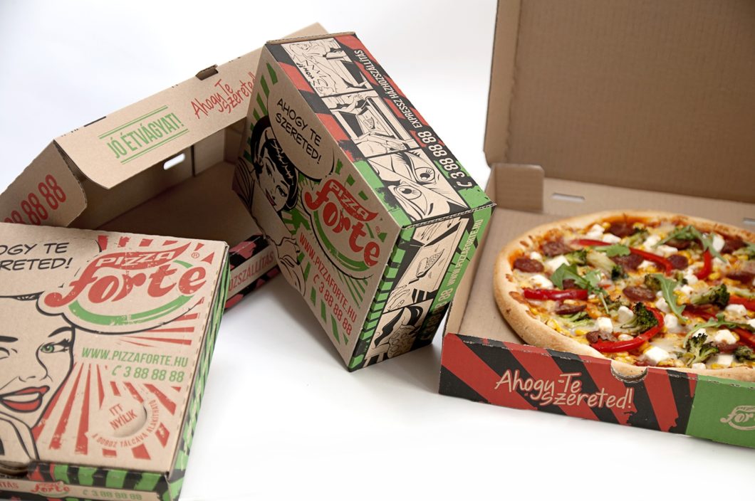 Graphasel Design Studio - Pizza Forte csomagolás - Csomagolás Print Graphasel Design Studio - Pizza Forte csomagolás - Csomagolás Print