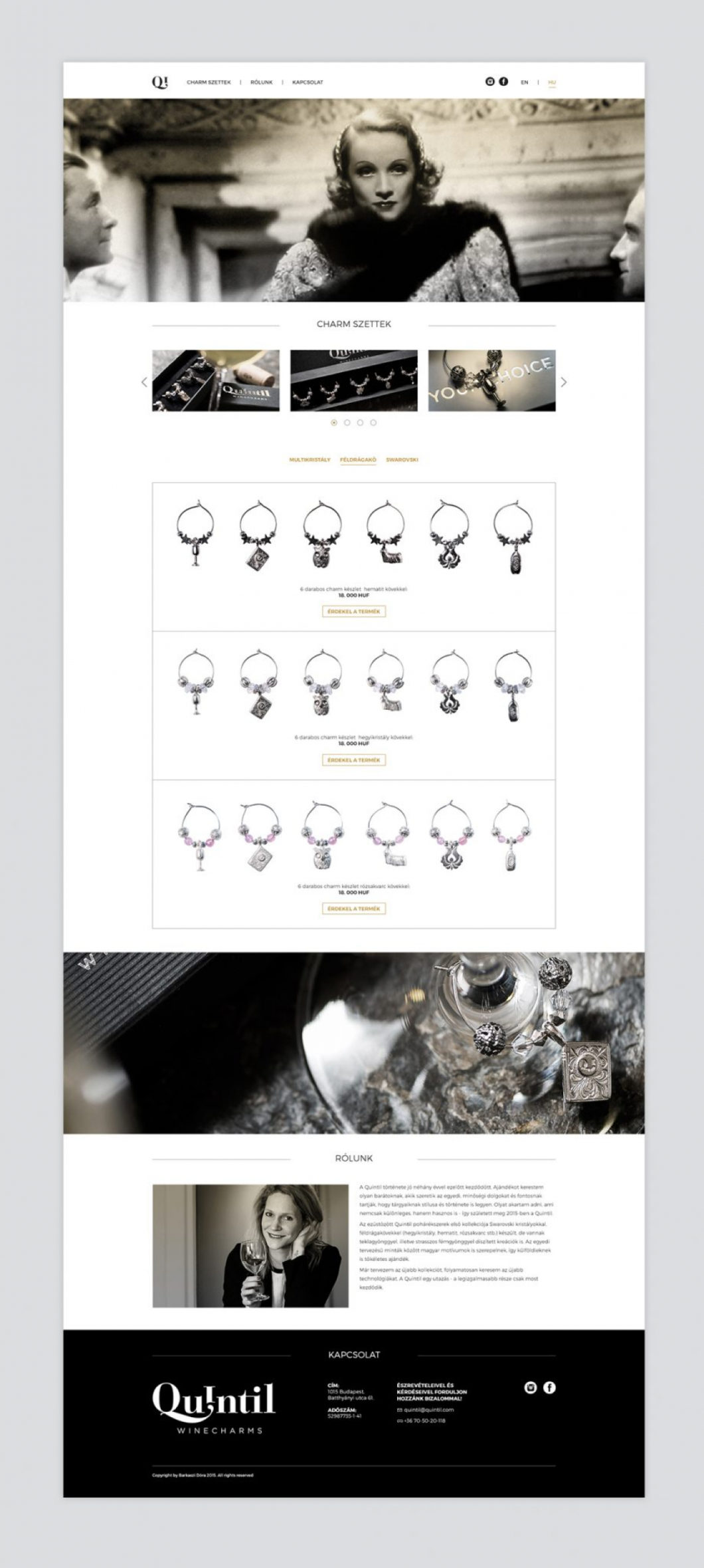 Graphasel Design Studio - Quintil Wine Charms - Arculat Csomagolás Online Graphasel Design Studio - Quintil Wine Charms - Arculat Csomagolás Online