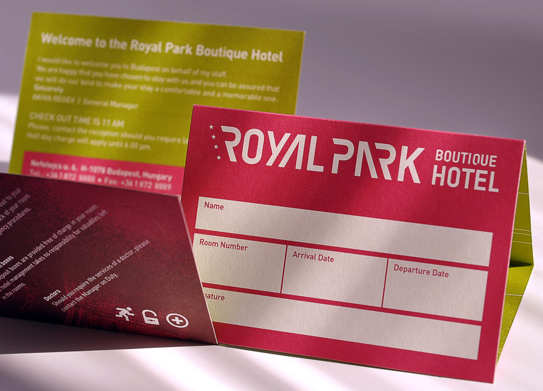 Graphasel Design Studio - Royal Park Boutique Hotel - Arculat Print Graphasel Design Studio - Royal Park Boutique Hotel - Arculat Print